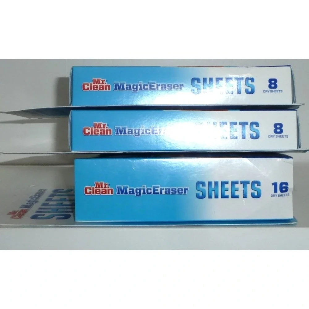 Mr. Clean Magic Eraser Power Wipes 2-8 Count Thin Dry Sheets 1-16 Count LOT NEW